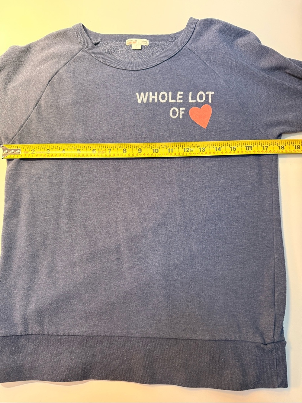 3/$25 Crewcuts Blue 'Whole Lot of' Heart Crewneck Sweatshirt Sz 14 - Picture 7 of 7